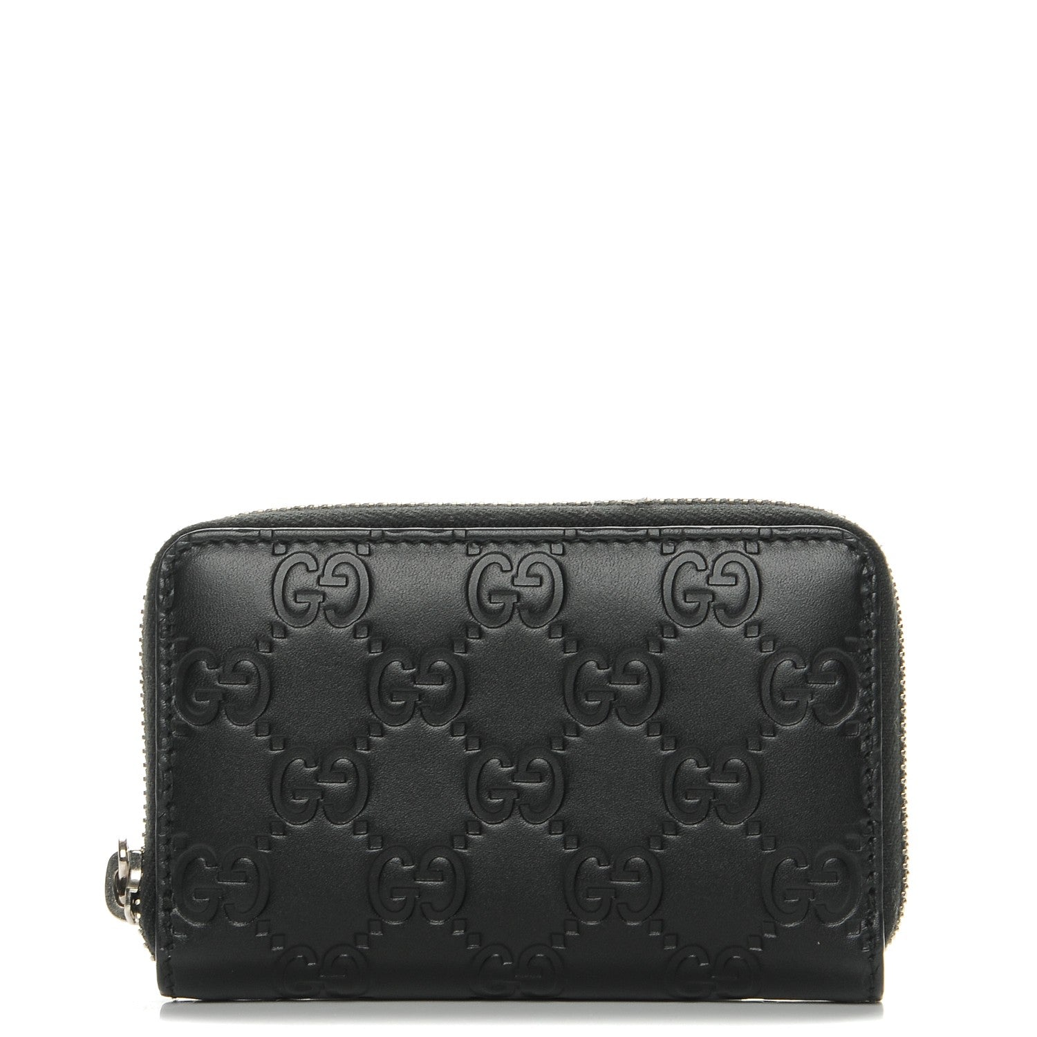 Gucci Guccissima Zip Around Card Case Black 1 of 8