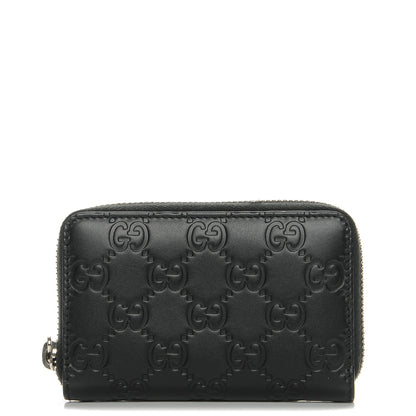 Gucci Guccissima Zip Around Card Case Black 1 of 8