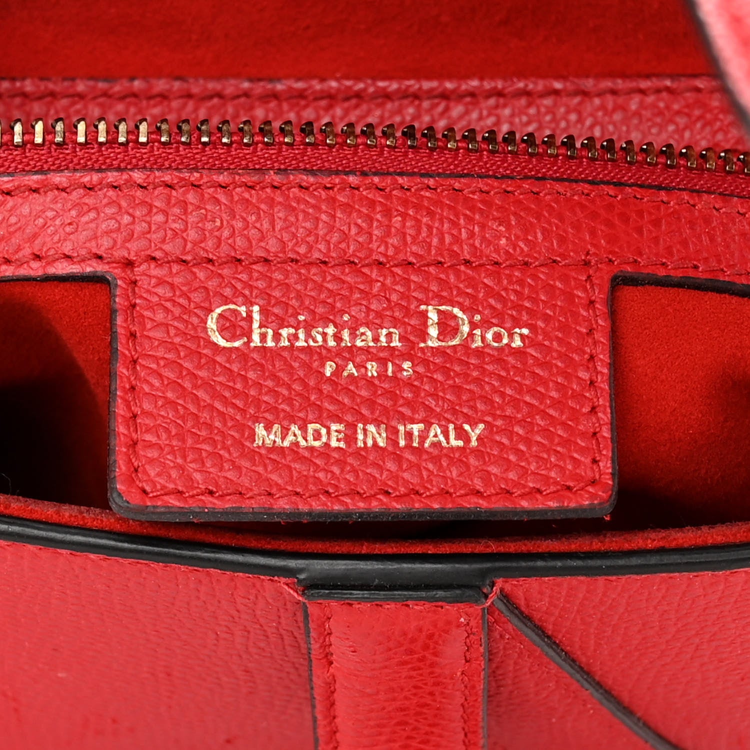 Christian Dior Grained Calfskin Saddle Bag Red 6 of 15