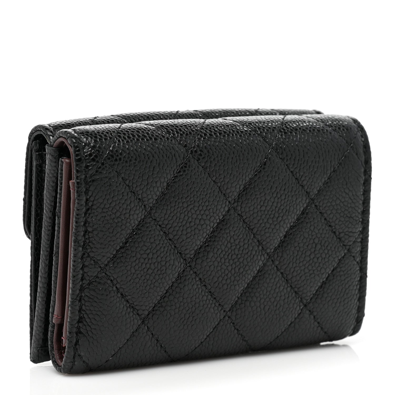 Chanel Caviar Quilted Tri-Fold Flap Wallet Black 2 of 8