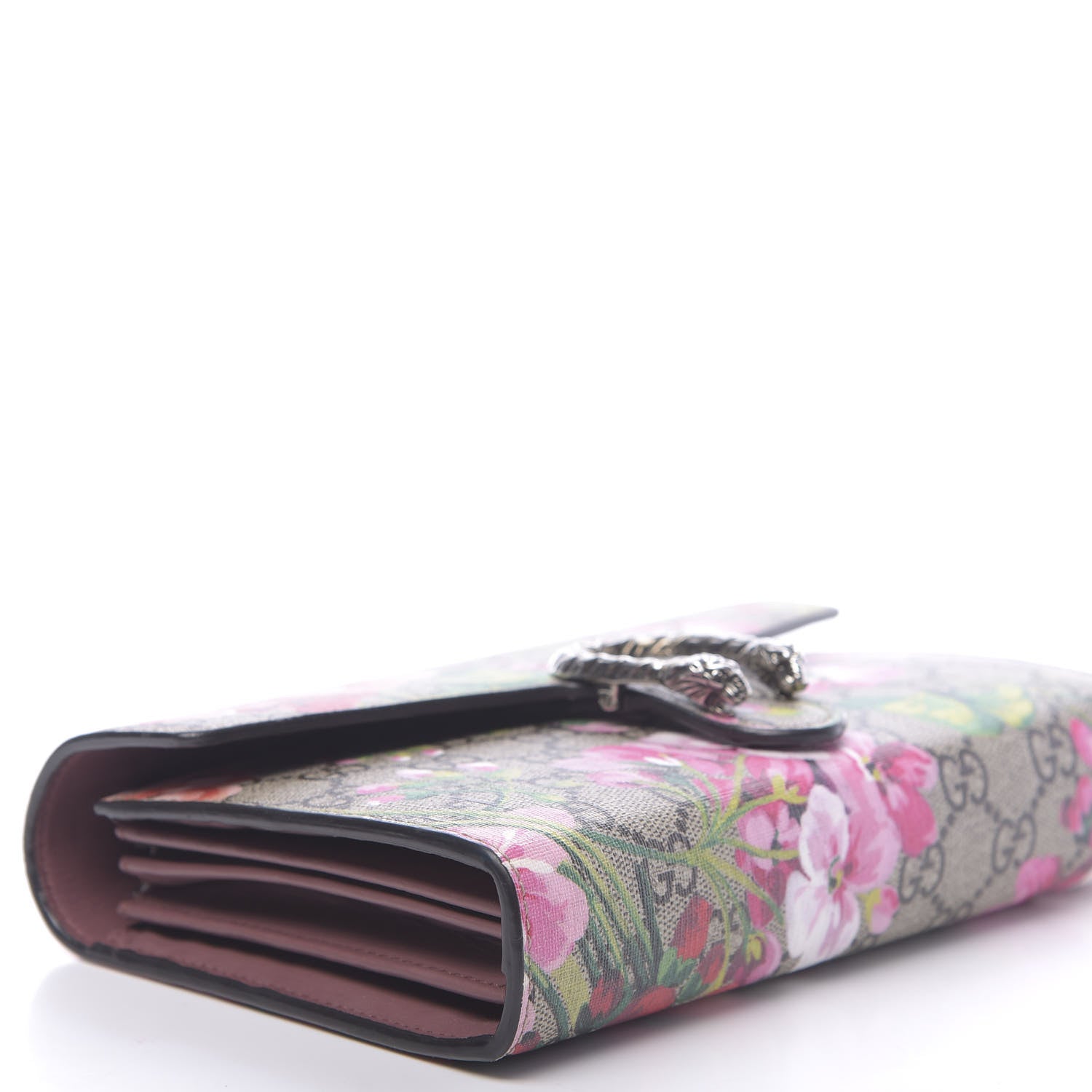 Gucci GG Supreme Monogram Blooms Mini Dionysus Chain Wallet Beige Multicolor Dry Rose 8 of 11