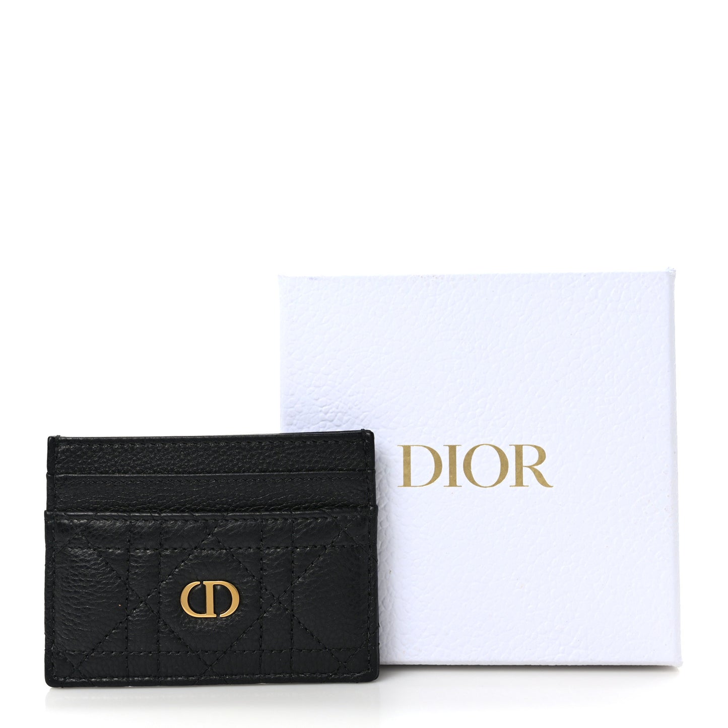 Supple Calfskin Cannage Caro Five-Slot Card Holder Black