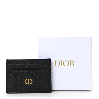 Christian Dior Supple Calfskin Cannage Caro Five-Slot Card Holder Black 8 of 8