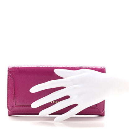 Burberry Patent Heritage Grain Penrose Continental Wallet Pink 2 of 11