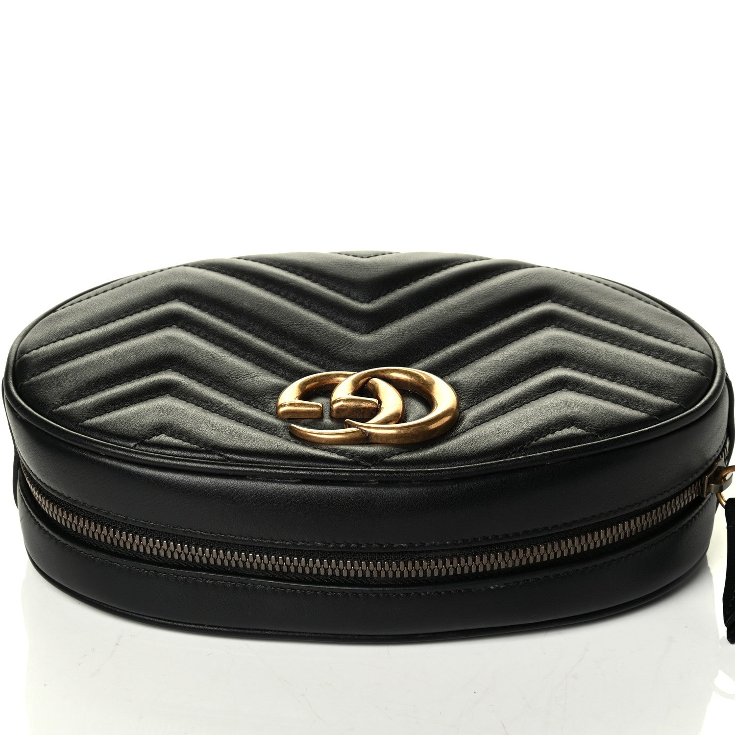 Gucci Calfskin Matelasse GG Marmont Belt Bag 85 34 Black 7 of 7