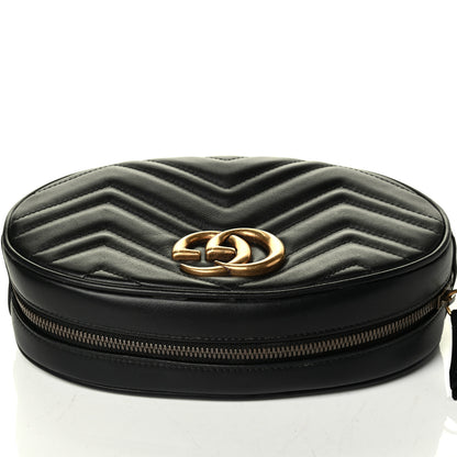 Gucci Calfskin Matelasse GG Marmont Belt Bag 85 34 Black 7 of 7