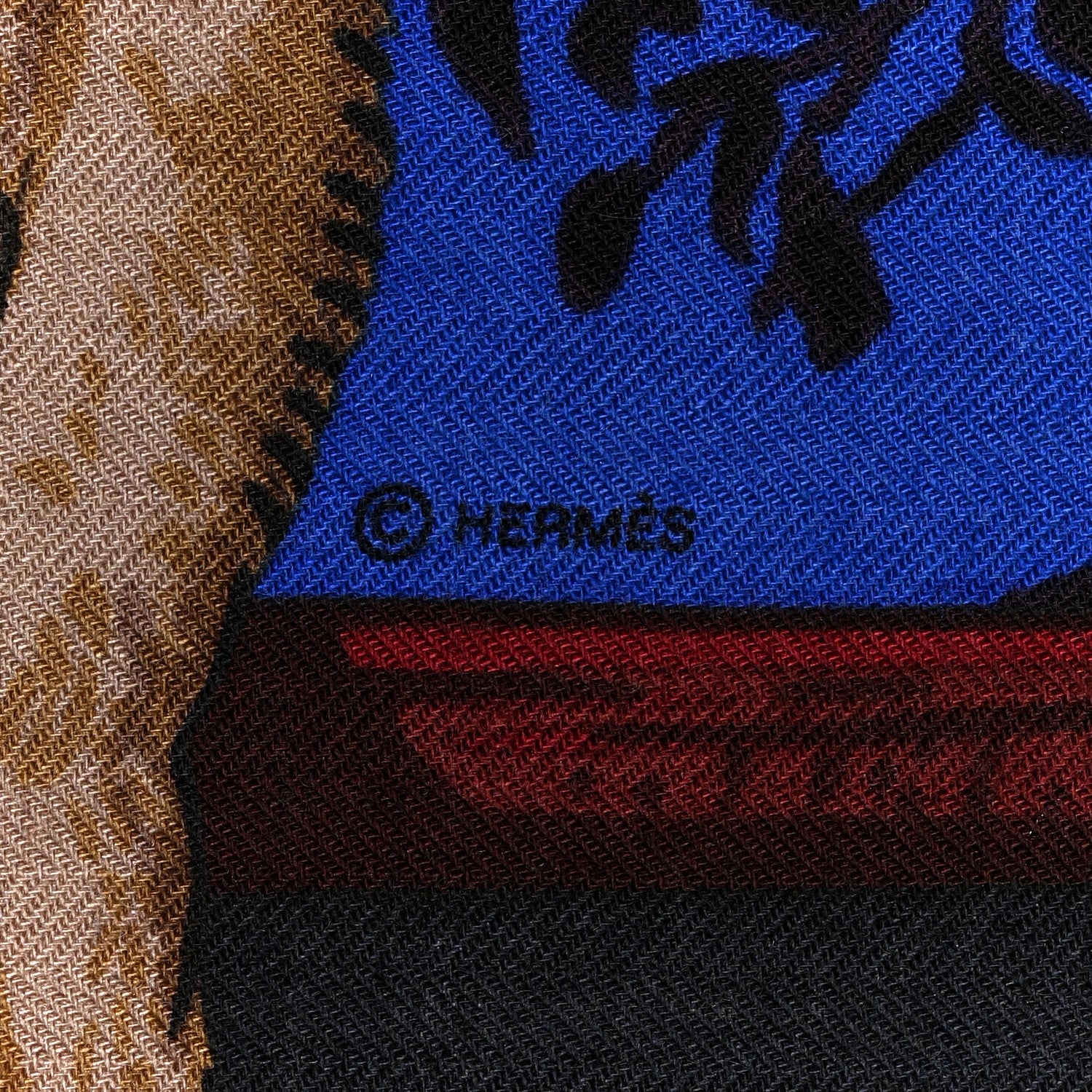 Hermes Cashmere Silk Tendresse Feline Shawl 140 5 of 6