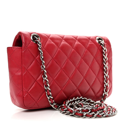 Chanel Lambskin Quilted Extra Mini Rectangular Flap Red 3 of 11