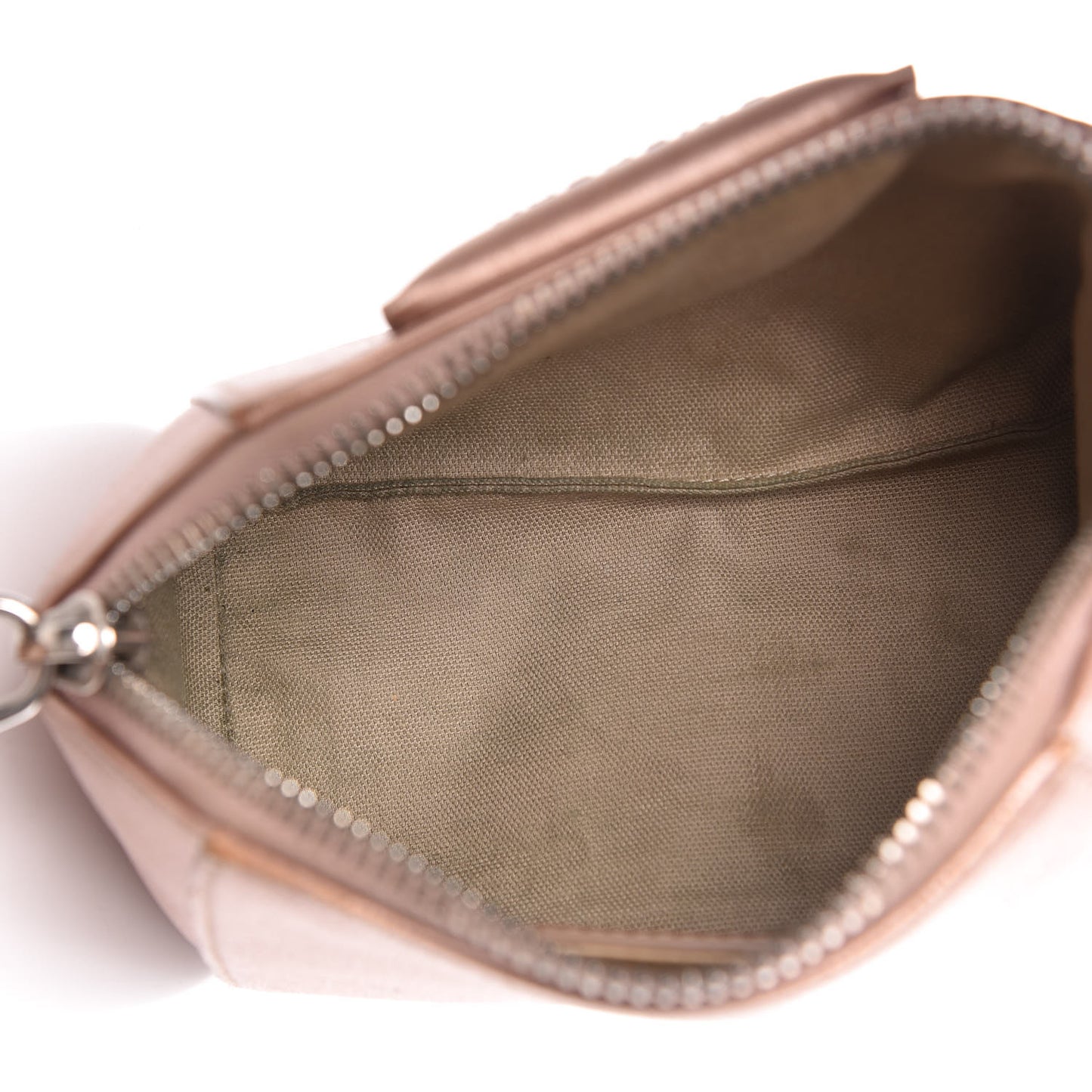 Metallic Sugar Goatskin Small Antigona Beauty Wristlet Light Pink