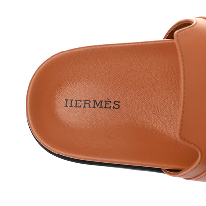Hermes Calfskin Womens Empire Sandals 37 Marron Glaise 7 of 9