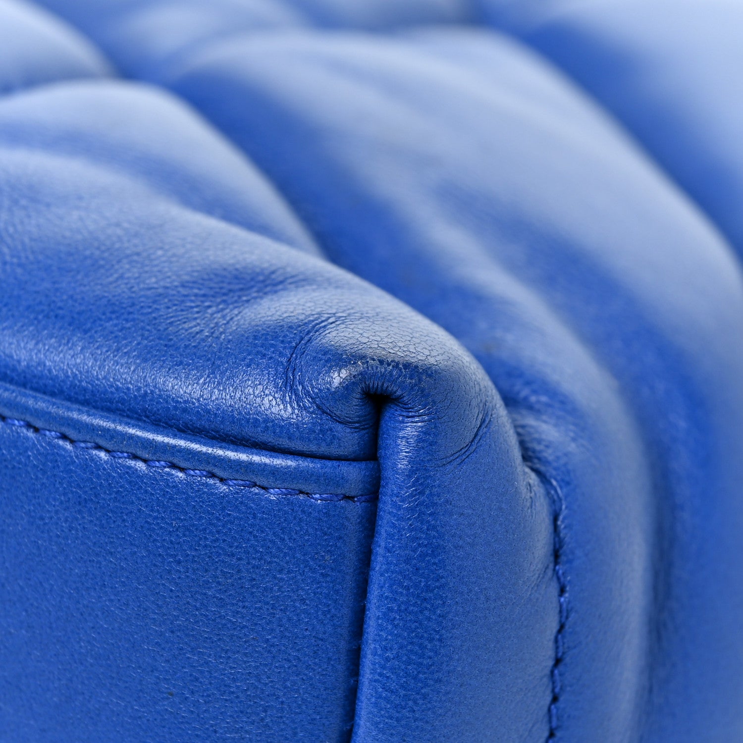 Saint Laurent Lambskin Quilted Small Loulou Puffer Monogram Chain Satchel Majorele Blue 14 of 19