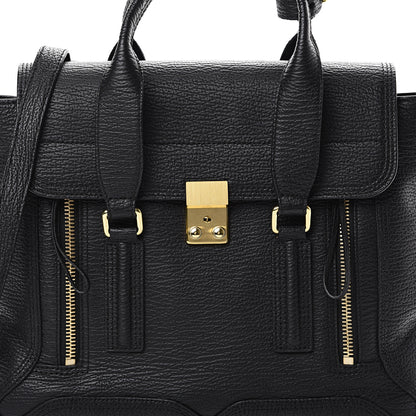 3.1 Phillip Lim 3.1 Textured Calfskin Medium Pashli Satchel Black 7 of 10