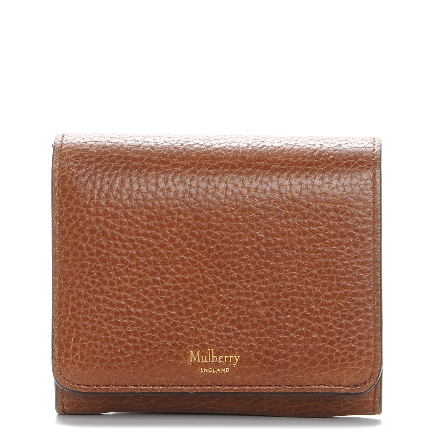 Natural Grain Leather Small Continental French Purse Wallet Oak