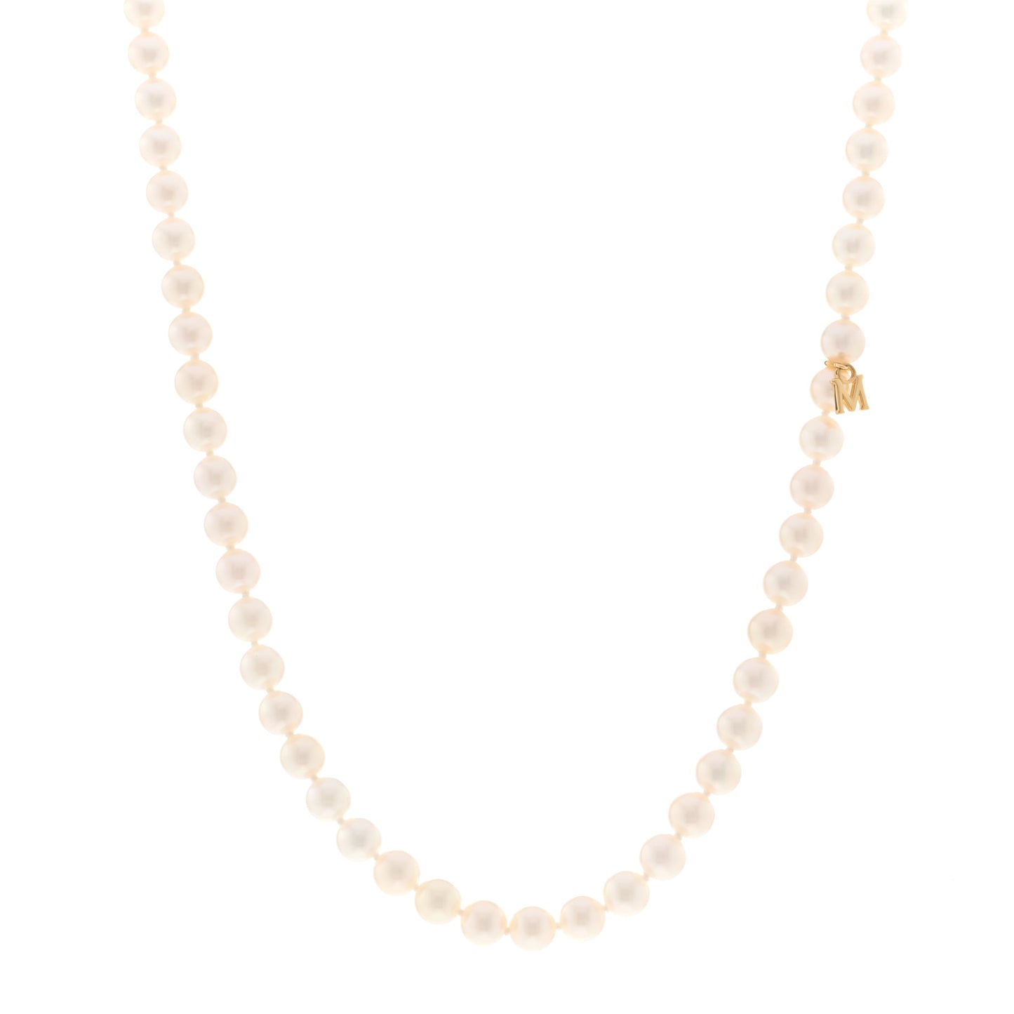 18K Yellow Gold Akoya Pearl 5.5-6mm Strand Necklace