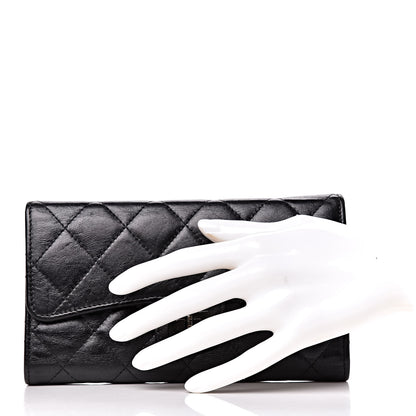 Chanel Metallic Aged Calfskin Quilted Reissue Long Flap Wallet So Black 2 of 12