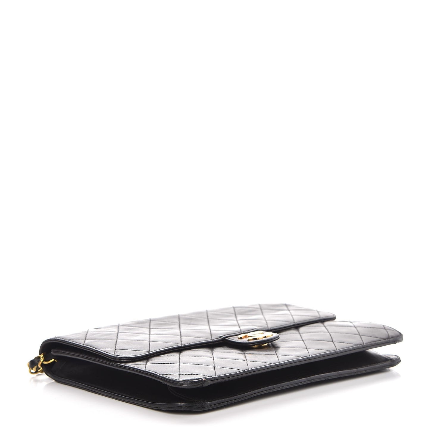 Lambskin Quilted Medium Single Flap Black