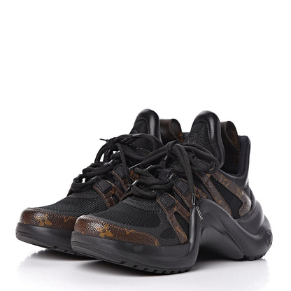 Louis Vuitton Calfskin Patent Monogram LV Archlight Sneakers 38 Black 3 of 10