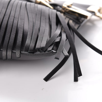Versace Calfskin Palazzo Fringe Crossbody Bag Black 6 of 9