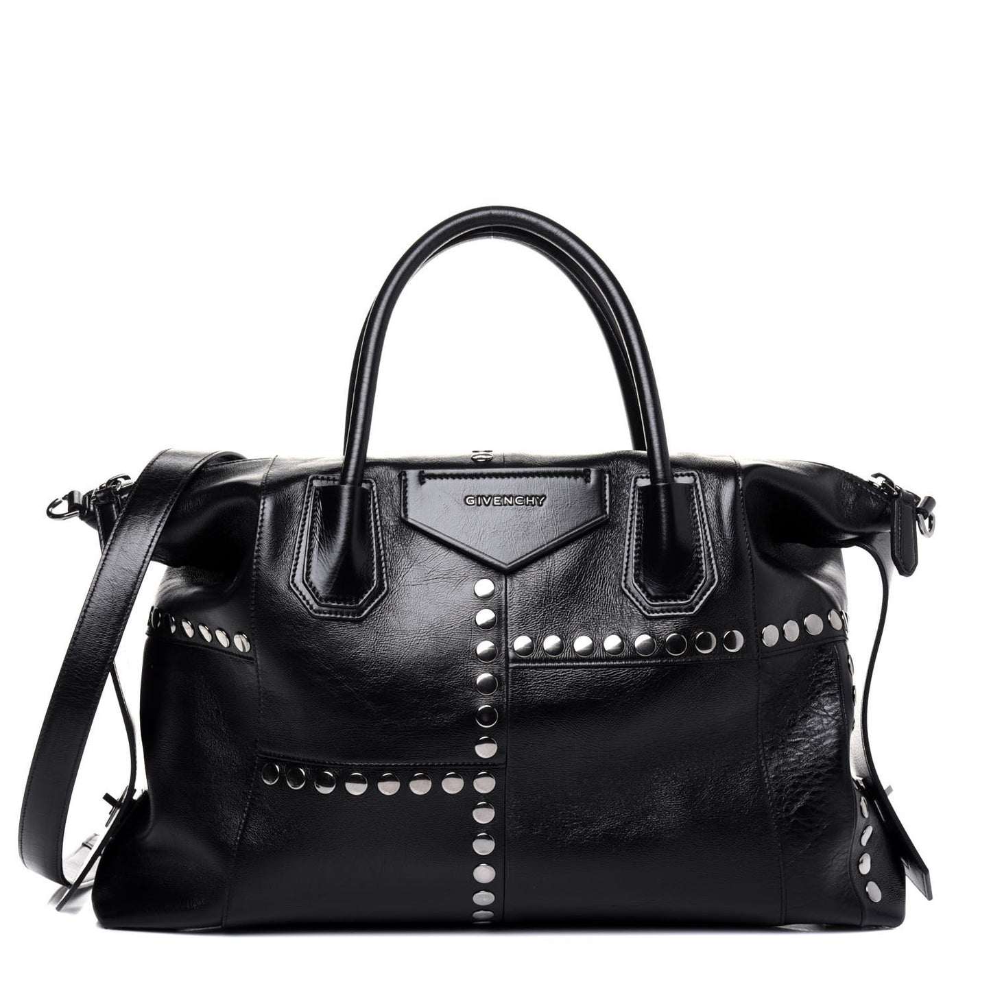 Smooth Calfskin Medium Studded Soft Antigona Black