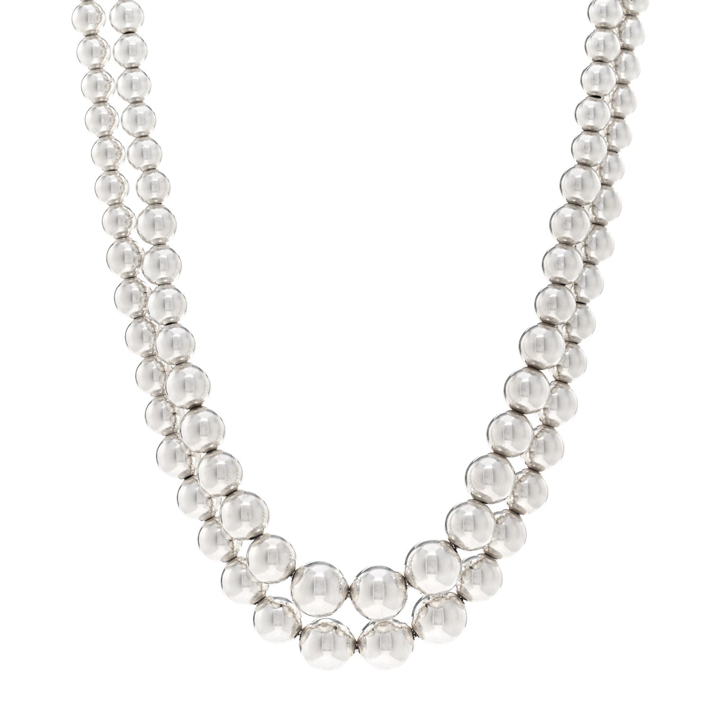 Sterling Silver HardWear Graduated Ball Two-Row Necklace