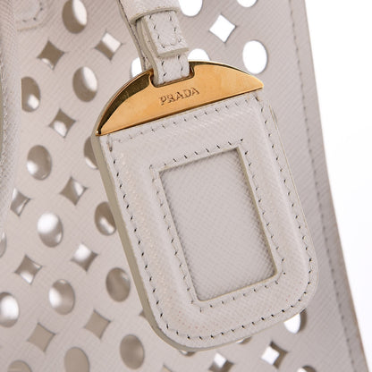 Prada Saffiano Perforated Tote Talco 14 of 14