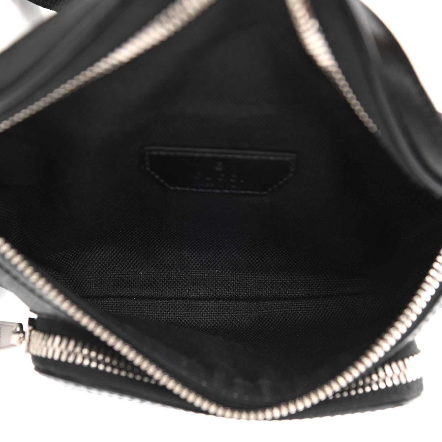 Gucci GG Supreme Monogram Textured Calfskin Retro Interlocking G Belt Bag Black 5 of 8