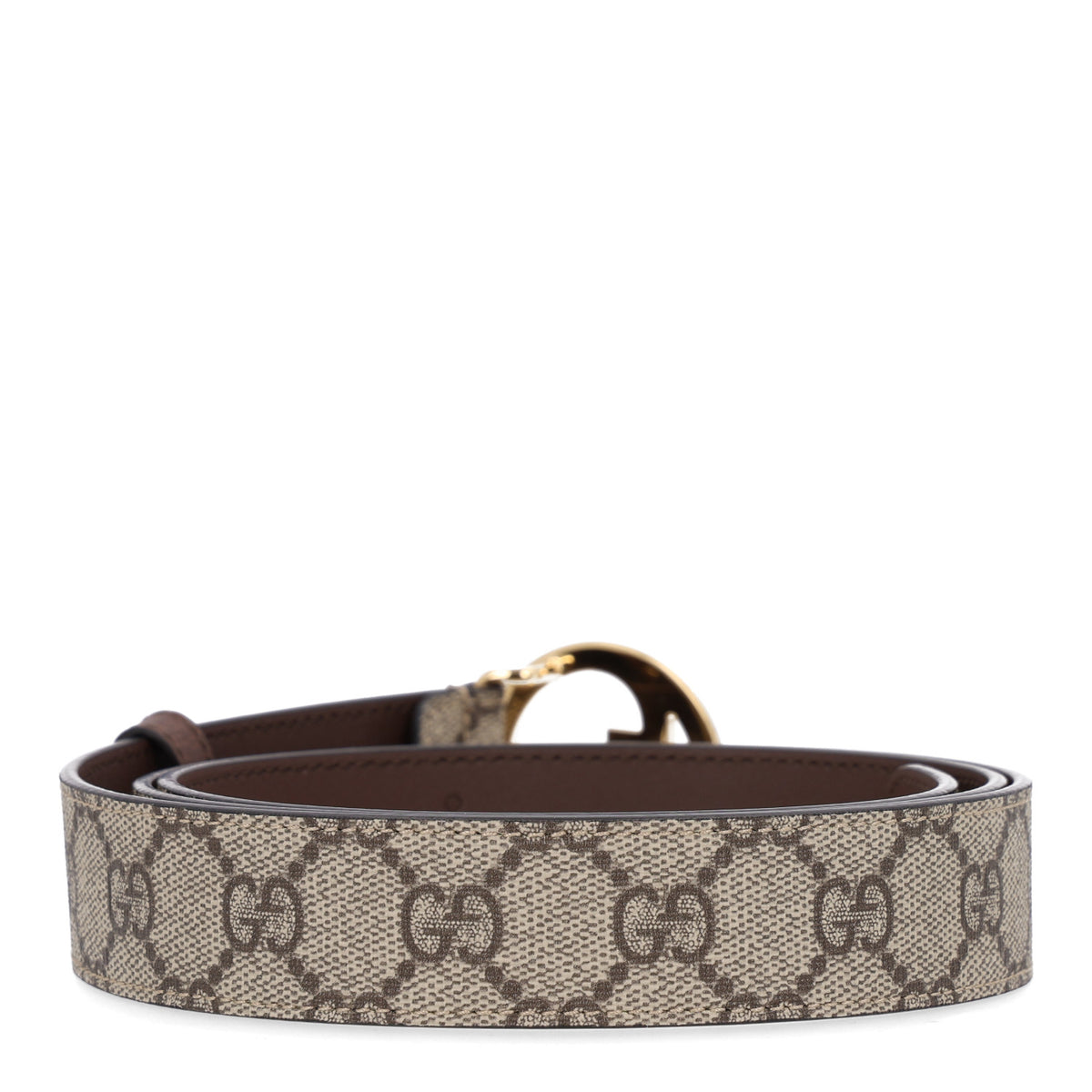Gucci GG Supreme Monogram Textured Dollar Calfskin Blondie 30mm Belt 110 44 Beige Ebony New Acero 2 of 5