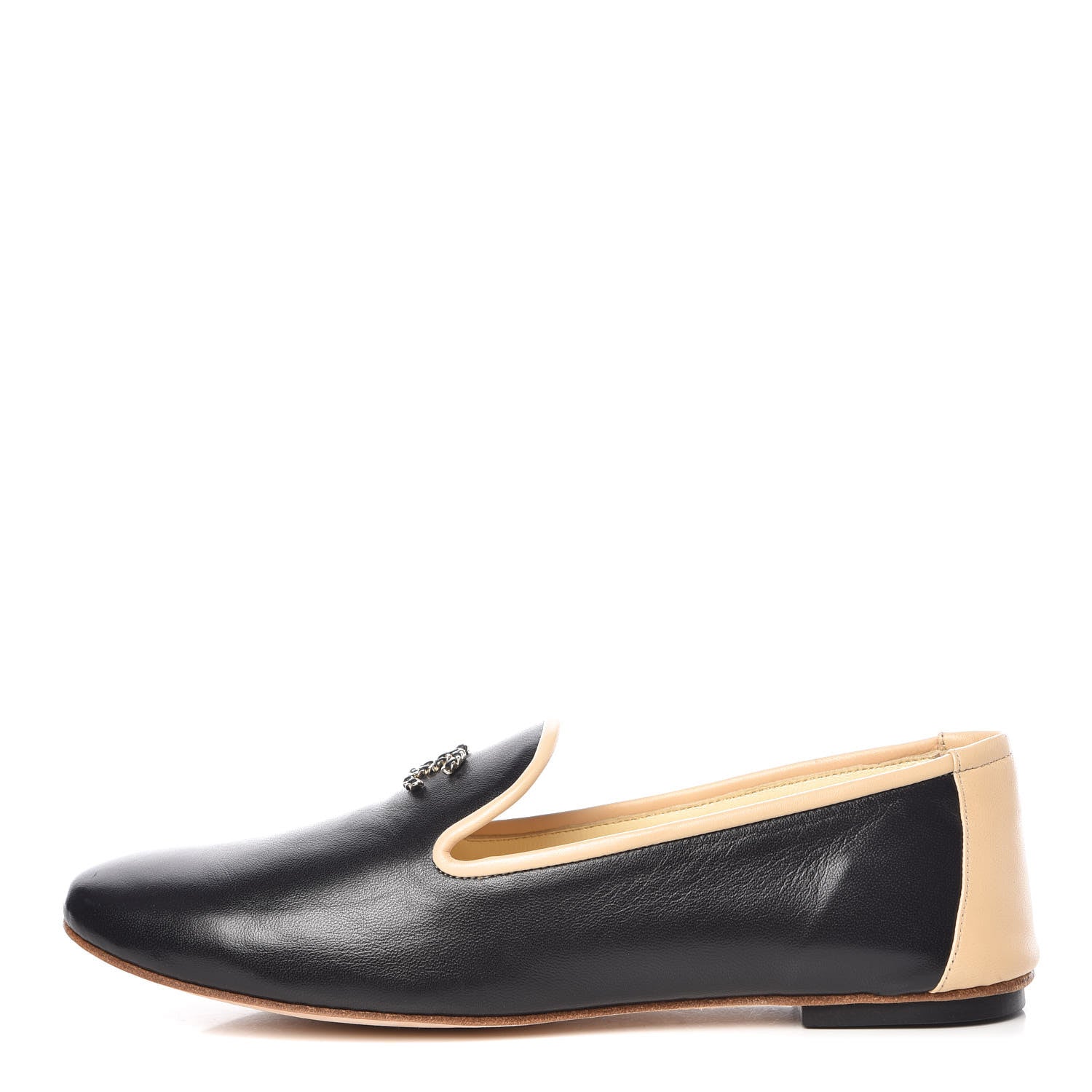Chanel Lambskin CC Chain Loafers 38 Black 1 of 8