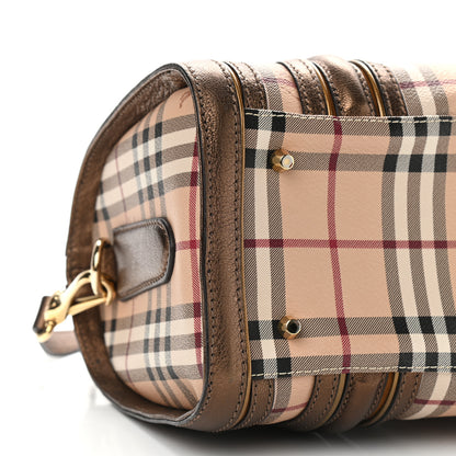 Burberry Haymarket Check Medium Alchester Bowling Bag Bronze 9 of 14