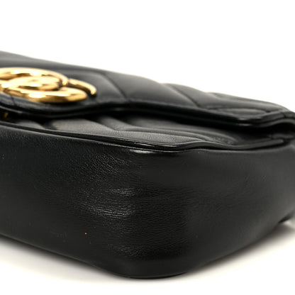Gucci Calfskin Matelasse Super Mini GG Marmont Shoulder Bag Black 10 of 11