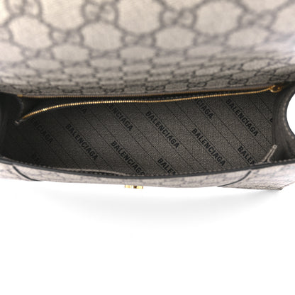 Balenciaga X GUCCI GG Supreme Monogram Medium Hourglass Top Handle Bag Beige Ebony 5 of 10