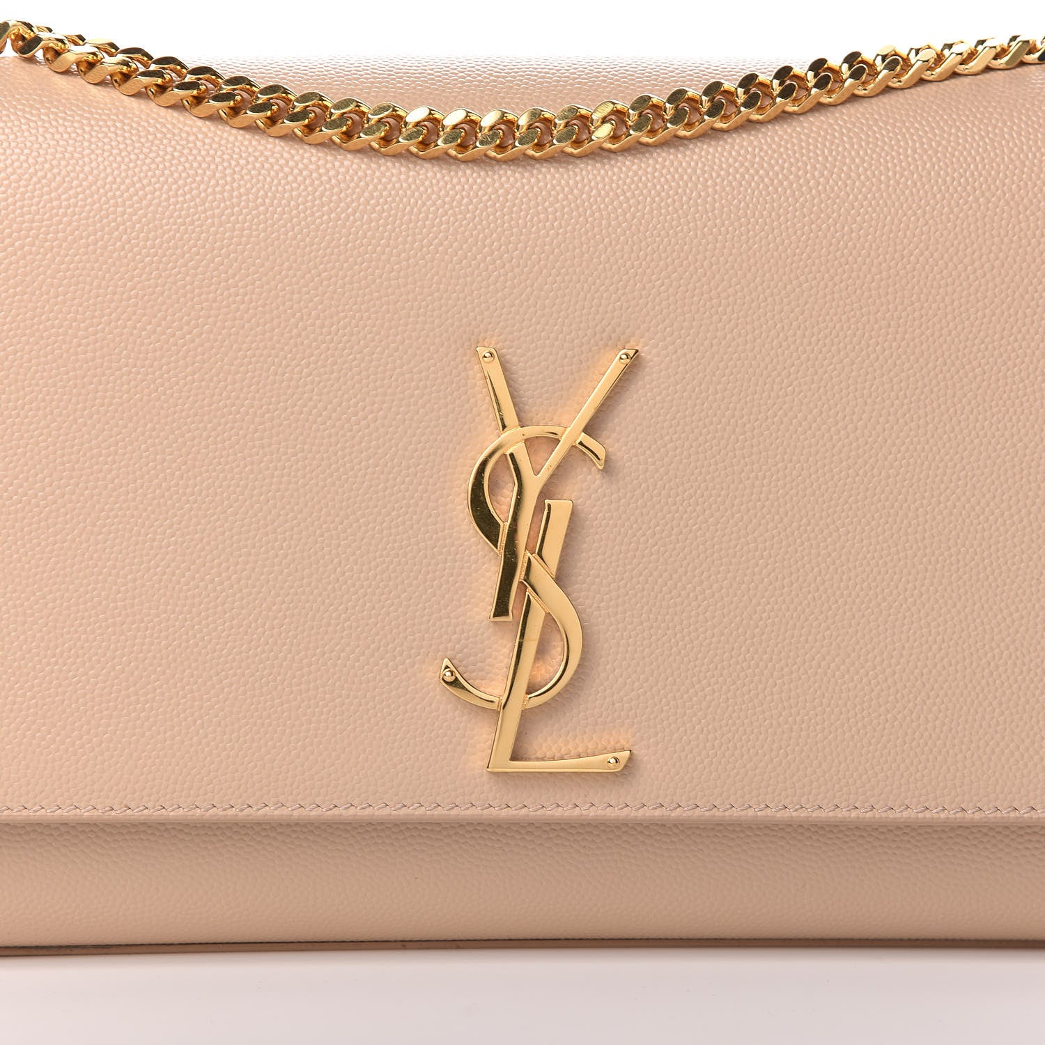 Saint Laurent Grain De Poudre Medium Monogram Kate Satchel Nude Powder 10 of 10
