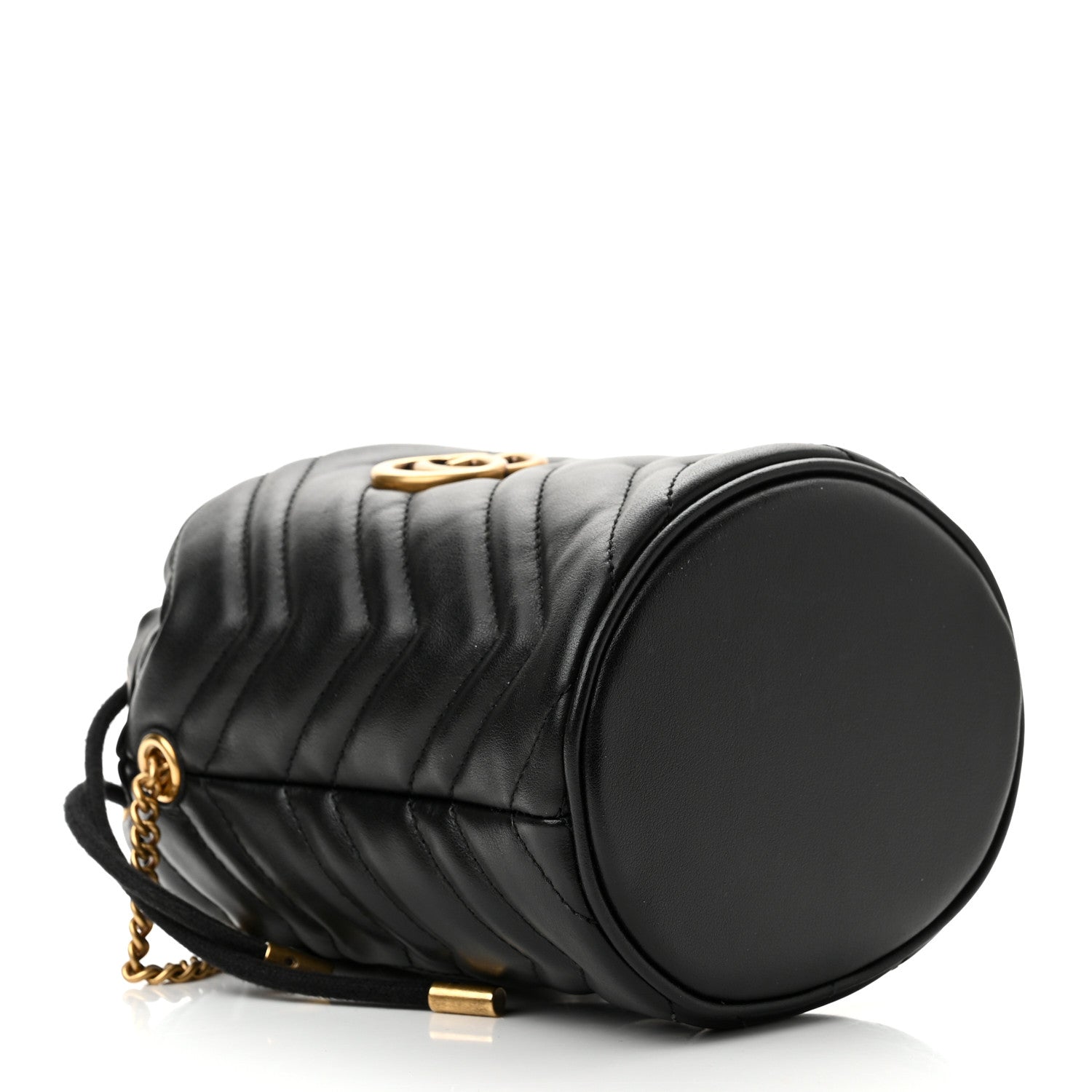 Gucci Calfskin Matelasse Mini GG Marmont 2.0 Bucket Bag Black 4 of 11