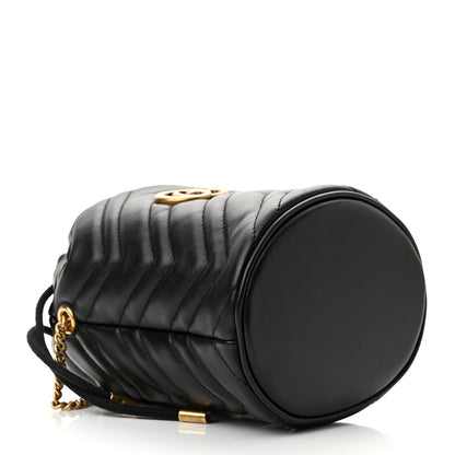 Gucci Calfskin Matelasse Mini GG Marmont 2.0 Bucket Bag Black 4 of 11