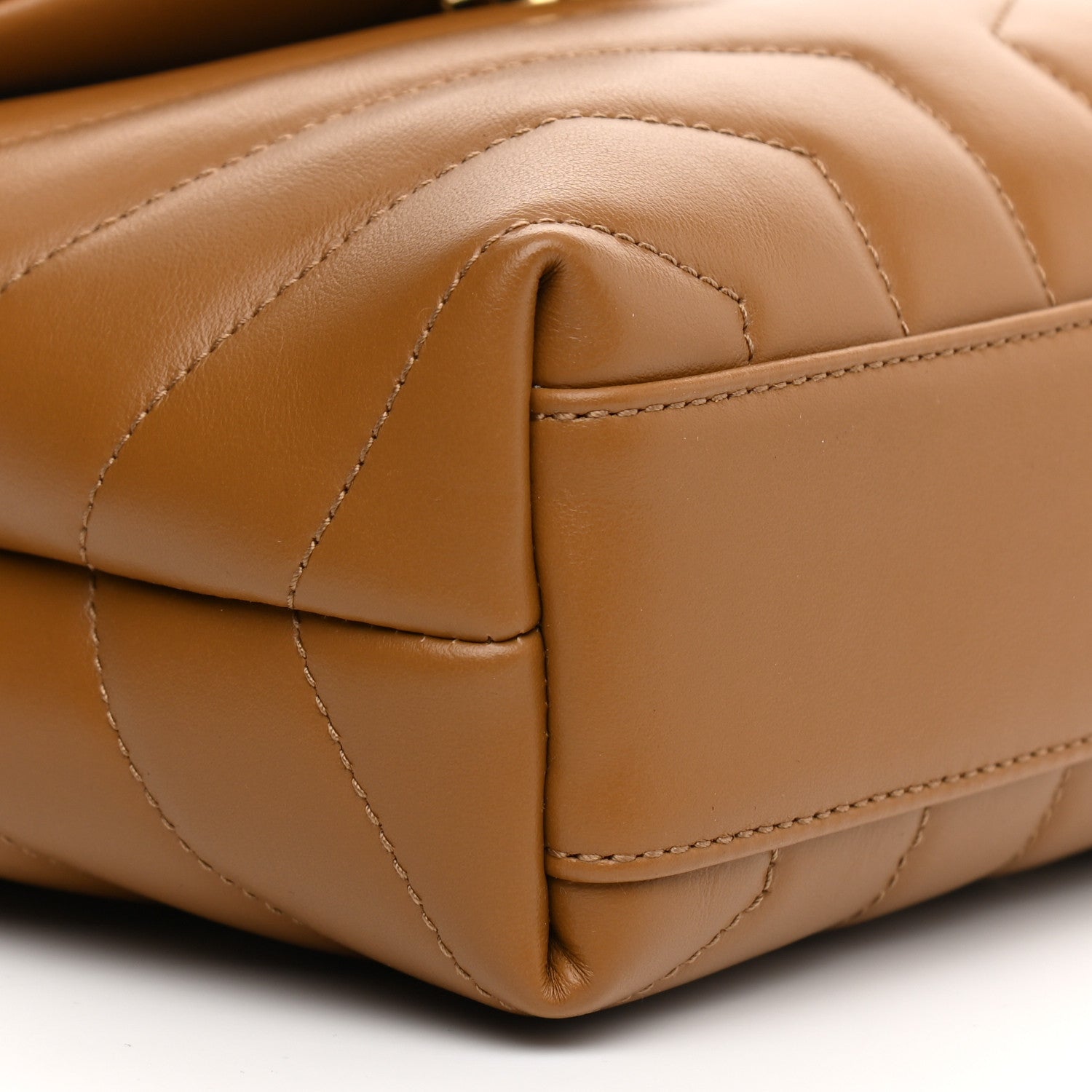 Saint Laurent Calfskin Y Quilted Monogram Toy Loulou Crossbody Bag Dark Natural 16 of 22