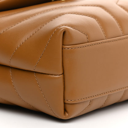 Saint Laurent Calfskin Y Quilted Monogram Toy Loulou Crossbody Bag Dark Natural 16 of 22