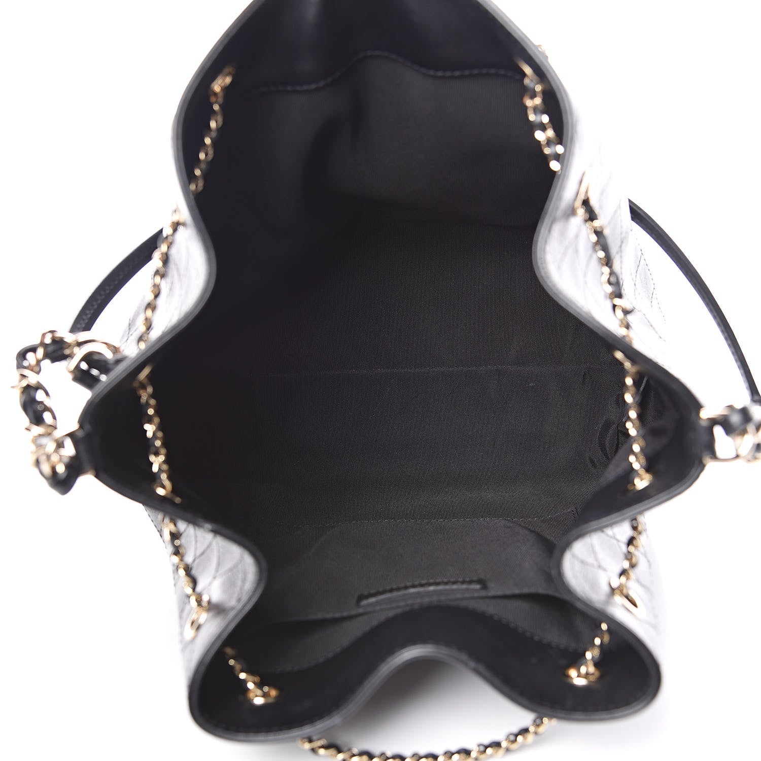 Chanel Calfskin Stitched Drawstring Bag Black 5 of 10