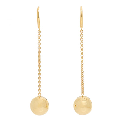 Tiffany 18K Yellow Gold 10mm Hardwear Ball Hook Drop Earrings 1 of 4