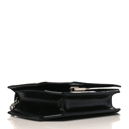 Givenchy Patent Calfskin Bow Cut Chain Wallet Black 4 of 9