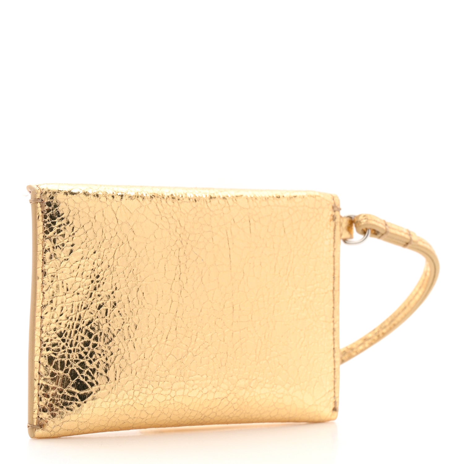 Chanel Metallic Lambskin Card Holder With Strap Gold 5 of 16