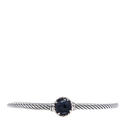 David Yurman Sterling Silver Black Orchid 3mm Chatelaine Bracelet 1 of 5