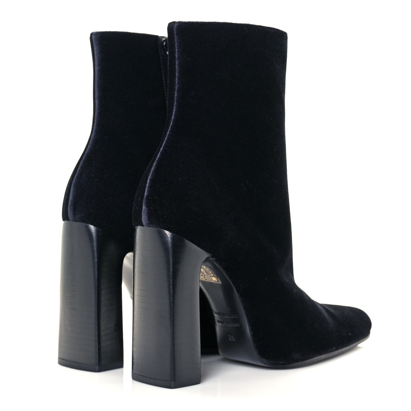 Smooth Velvet Ankle Boots 39 Navy