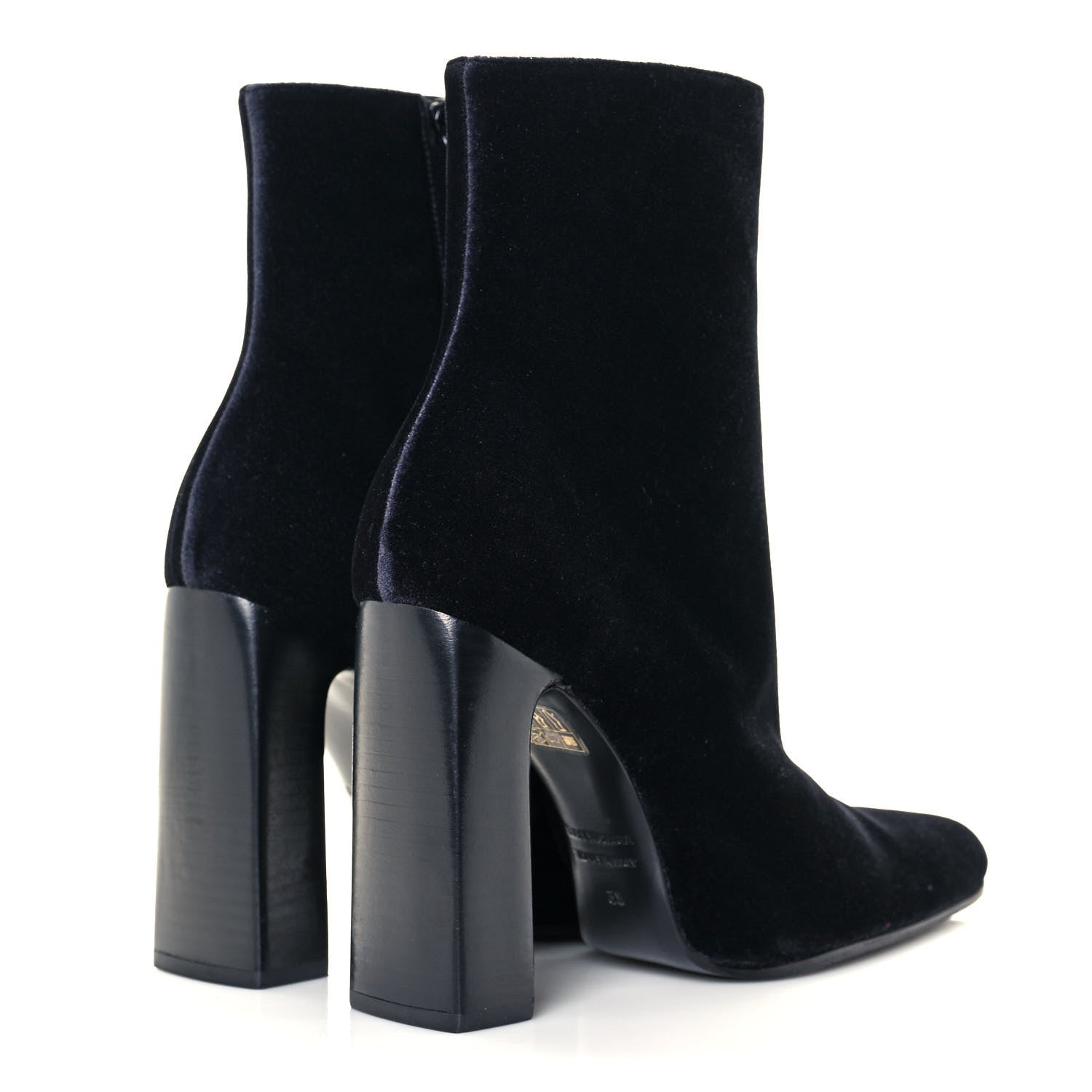 Balenciaga Smooth Velvet Ankle Boots 39 Navy 3 of 11