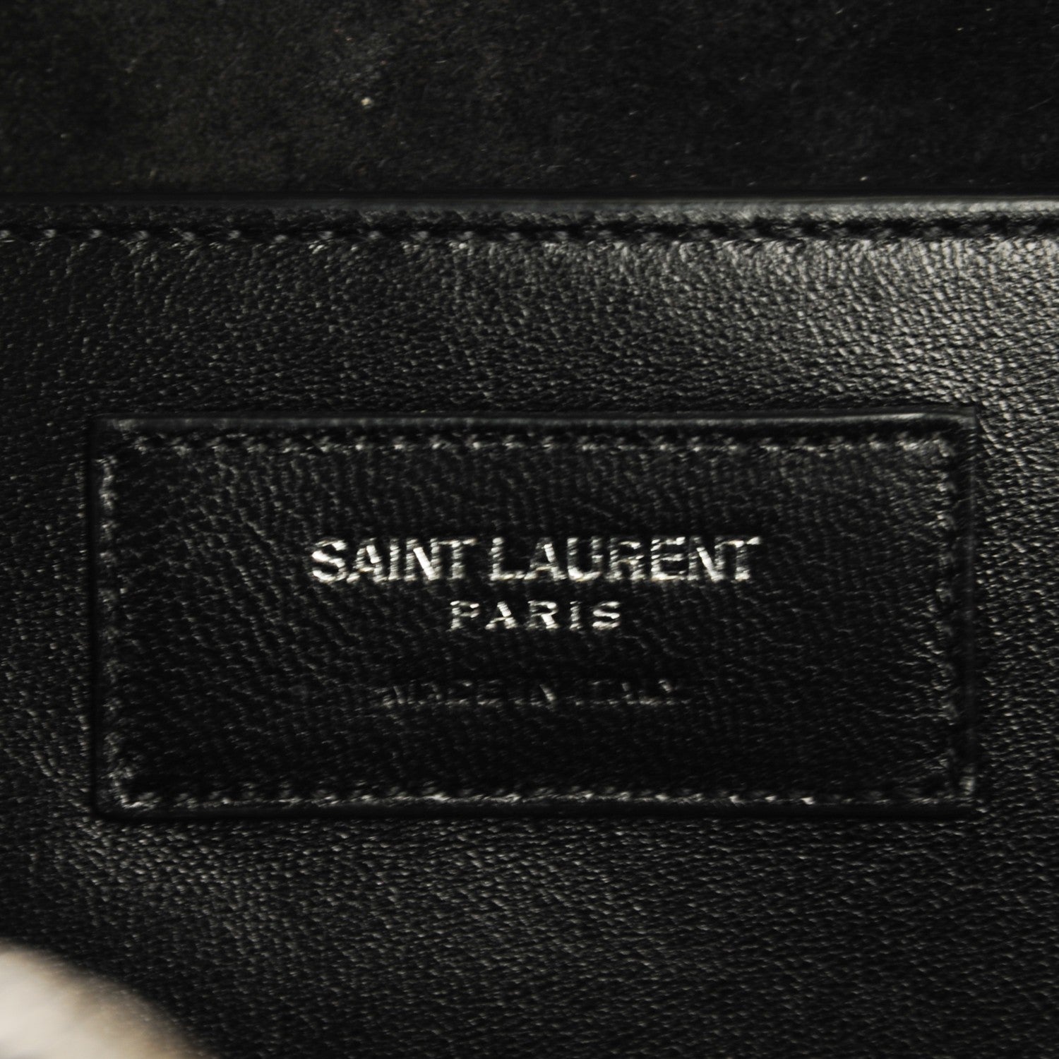 Saint Laurent Calfskin Crocodile Embossed Classic Duffle 3 Black 6 of 7