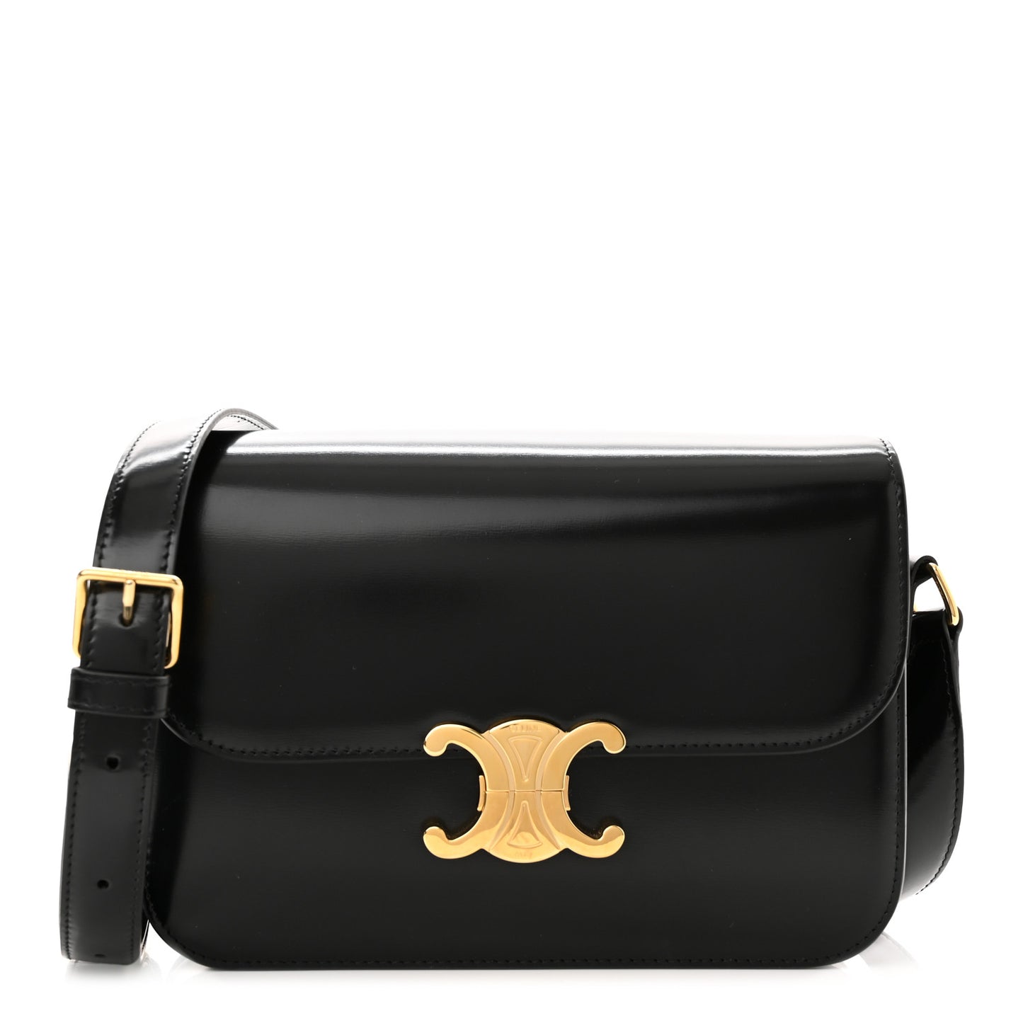 Shiny Calfskin Medium Triomphe Black