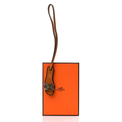 Hermes Lizard Butler Calfskin Hunter Oran Nano Bag Charm Black 4 of 4