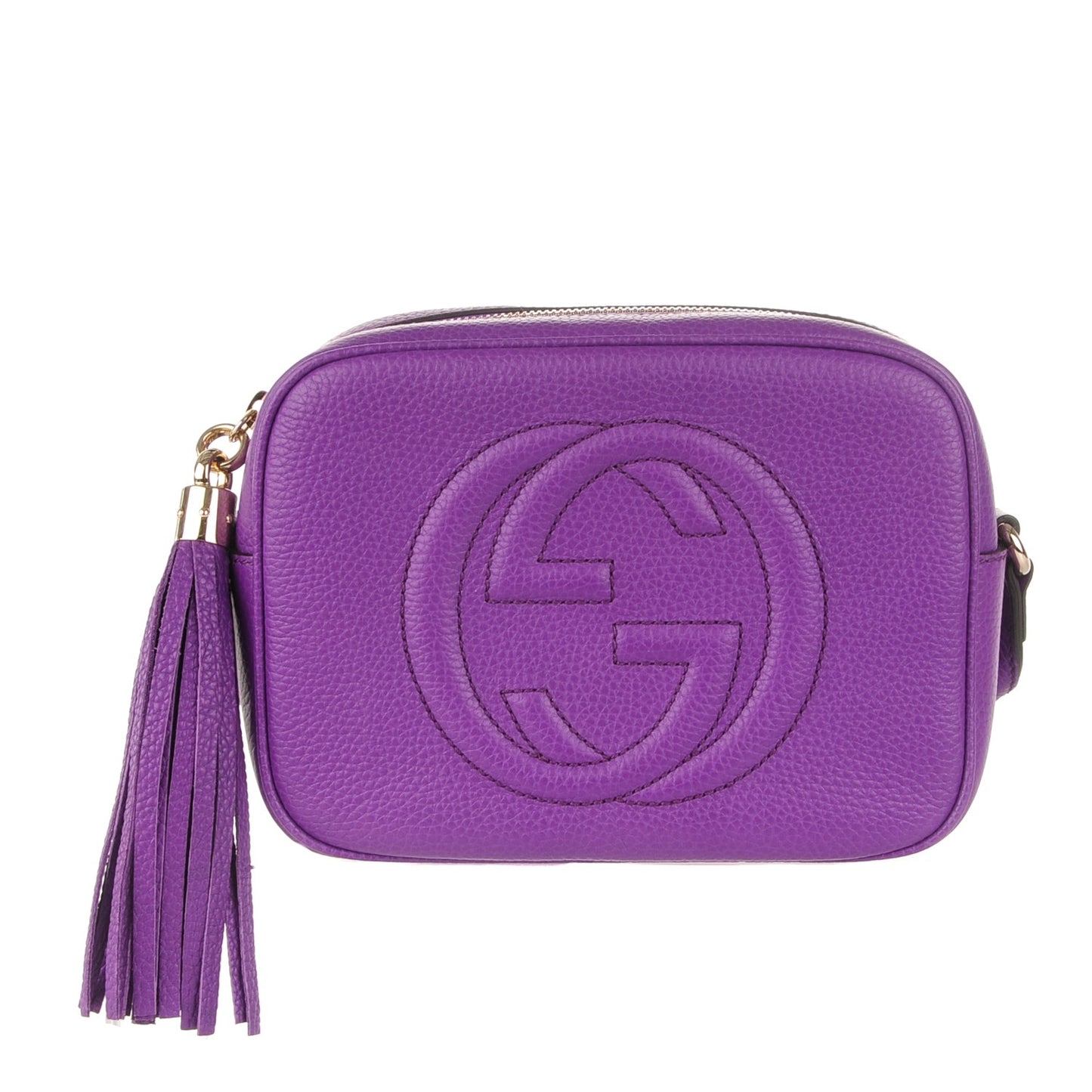 Pebbled Calfskin Small Soho Disco Bag Shine Purple