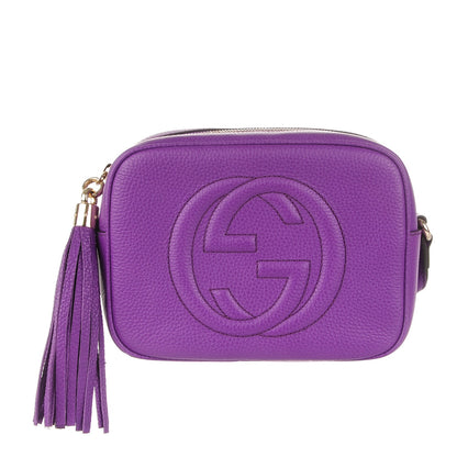 Gucci Pebbled Calfskin Small Soho Disco Bag Shine Purple 1 of 7