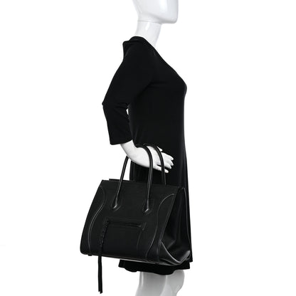 Celine Supple Calfskin Medium Phantom Luggage Black 2 of 19