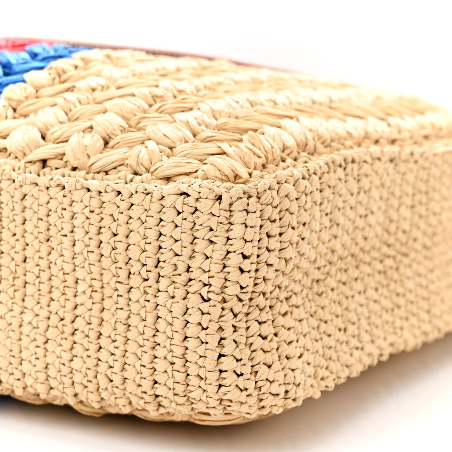 Raffia Effect Interlocking G Tote Bag Beige